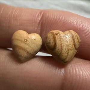 Heart-Shaped Wooden Earrings